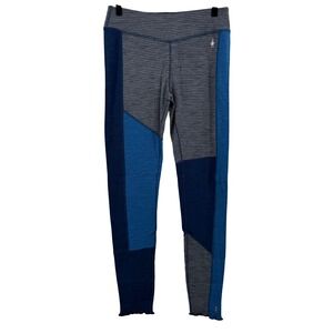 Smartwool Classic Thermal Base Layer Bottoms Navy Blue Women M Lettuce Edge New